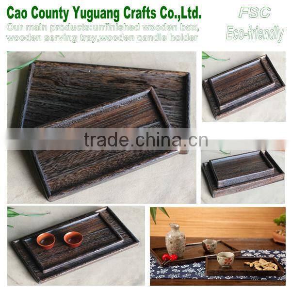 2 tier wood tray,dry fruit tray,wood tea tray