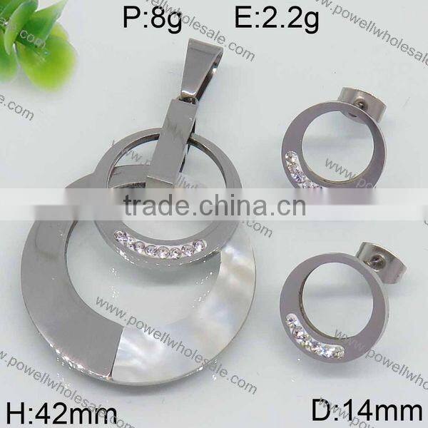 Fashion Hot 925 sun silver jewelry set round shape steel color