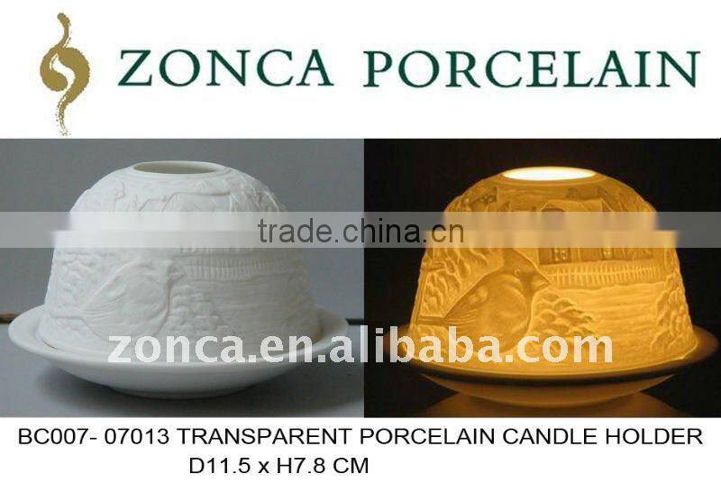 Ceramic bird Candle Holder - Dome shape-BC007-07013