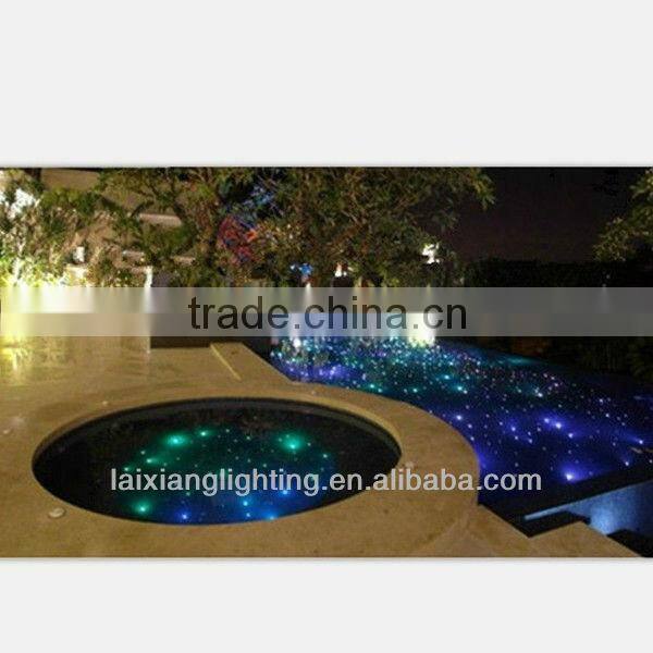 fiber optic light in swimming pool showing shooting star effect , twinkle , fireworks , LED thunder effect
