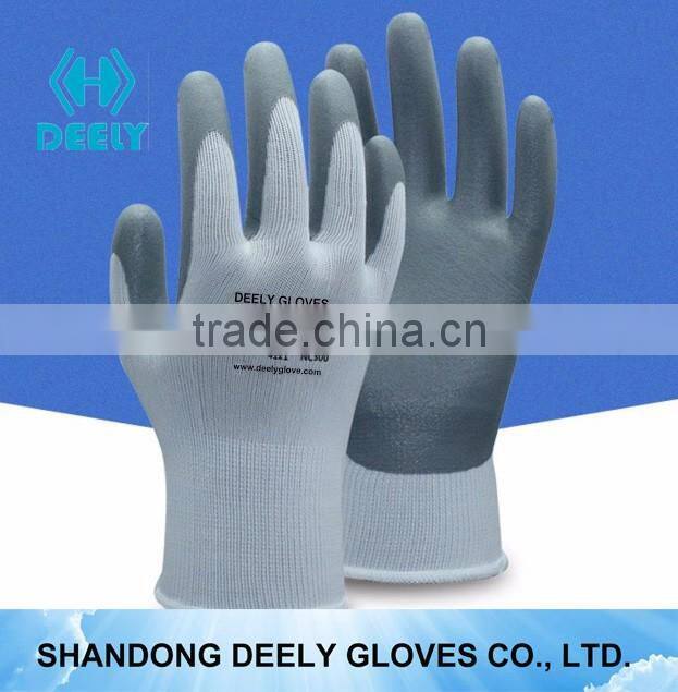 13 gauge Red polyester liner with black nitrile safety working gloves