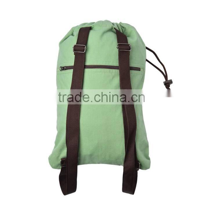 wholesale Promotional blank 100% Cotton Canvas Drawstring Backpack