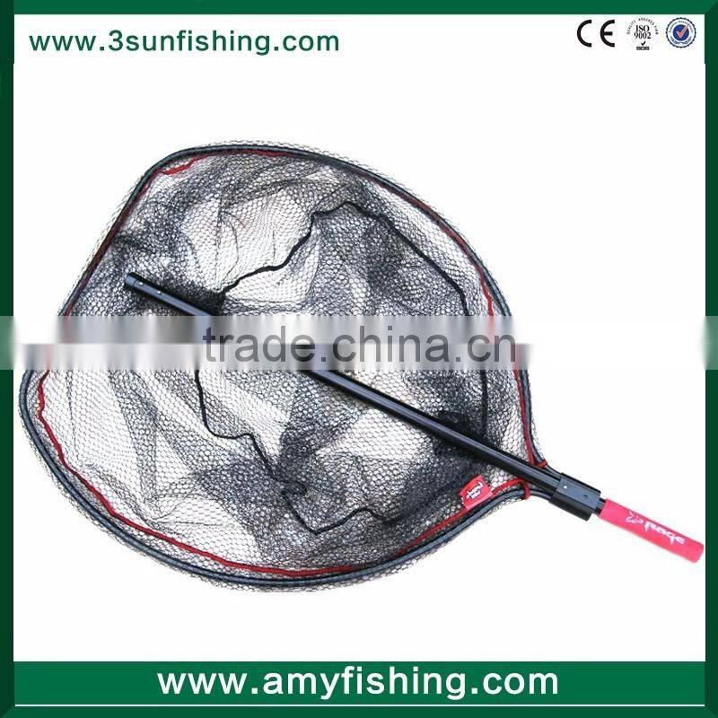 salmon trout rubber coated carbon material handle 2.5m length big fishing landing net
