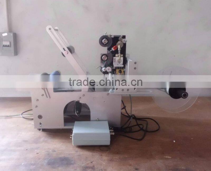 Adhesive label 15-120mm High quanlity Semi-automatic Electric Round Bottle Labeling Machine with code printer