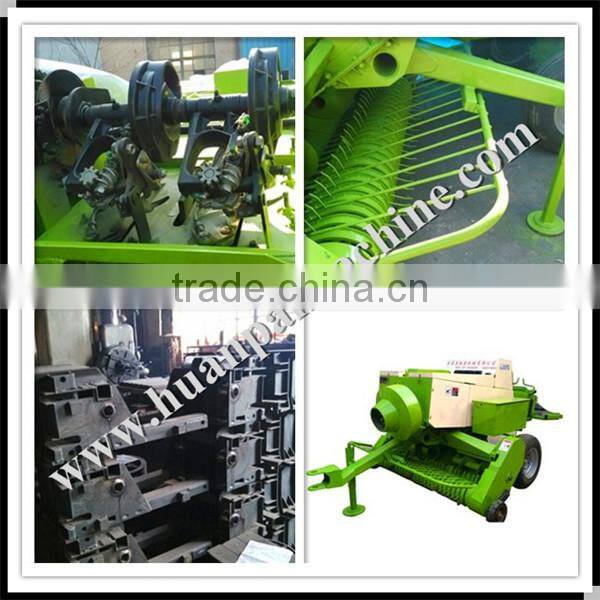 Square hay bale bundling machine tractor pull type square baler