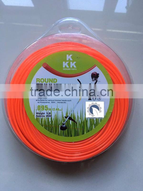 2.4mm white line Blister packing Trimmer Line grass cutter nylon line