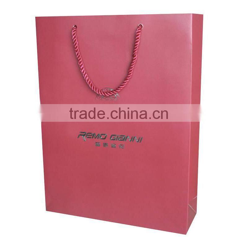 Hot sale paper shopping bag with polyester rope, custom print and design,OEM orders are welcome