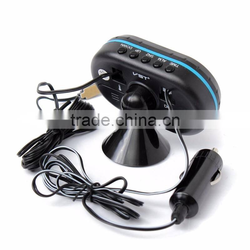 Brand New 12-24V Digital Auto Car Thermometer + Car Battery Voltmeter Voltage Meter Tester Monitor + Noctilucous Clock