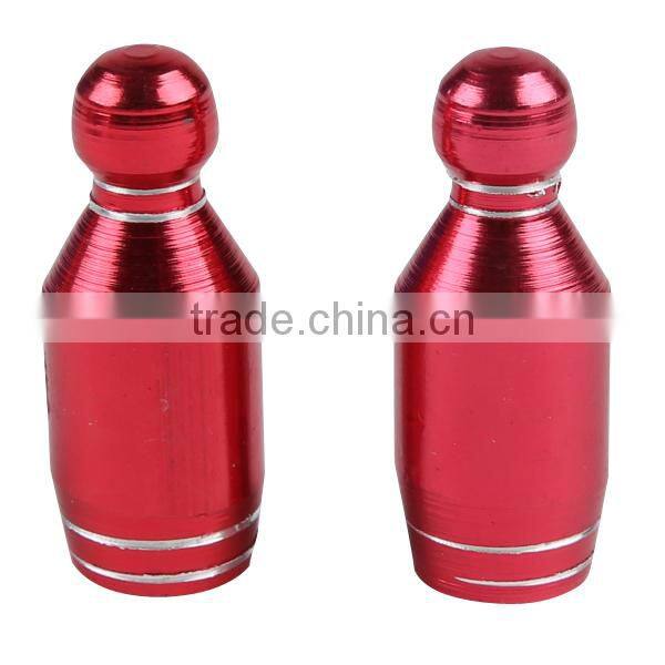 Universal Aluminum 2cs Red Motorcycle Tyre Tire Valve Stem Caps 28*8mm new