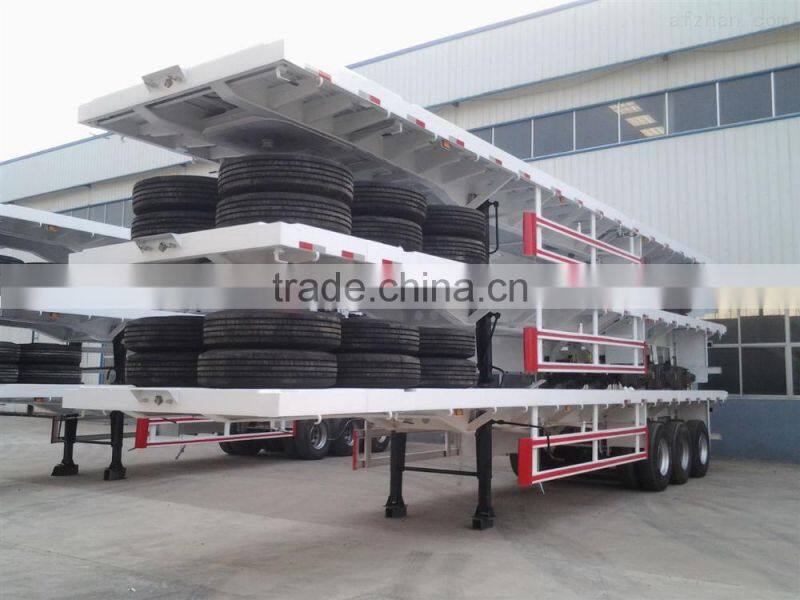 3 Axles 20ft 40ft flatbed trailer used for container transport