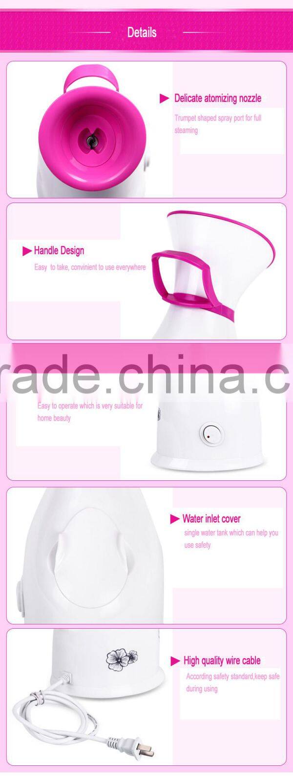 2016 hot sale deep moisture ionizer facial steamer manual