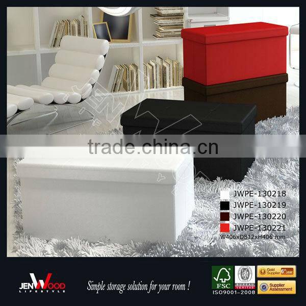 Faux Leather Ottoman Storage Box