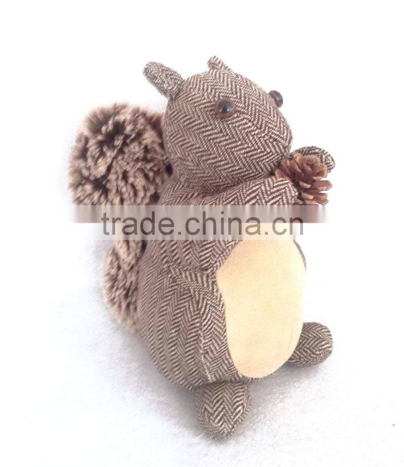 Store More Cute Design Stone Filling Animal Fabric Door Stops - Squirrel