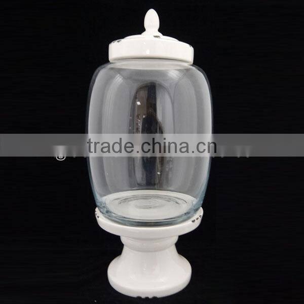 multi function glass juice water dispenser with metal storage bucket