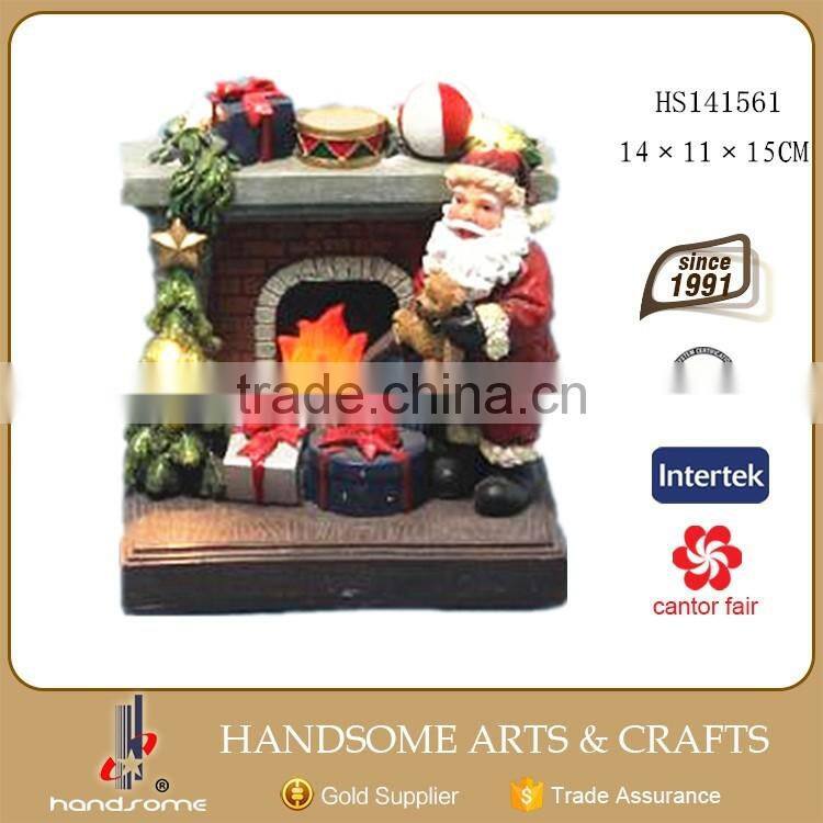 6 Inch Resin Led Decoration Christmas Ornaments Santa Claus