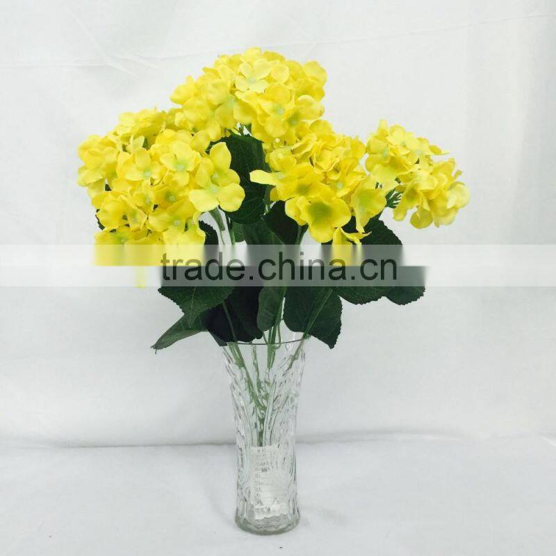 Yellow hydrangea flowers artificial