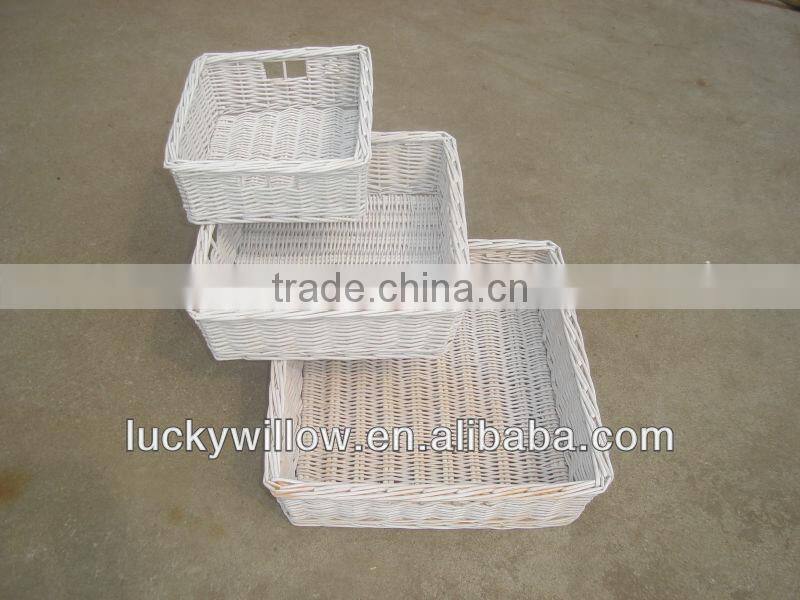 hand-made crafts willow storage baskets with cotton lining