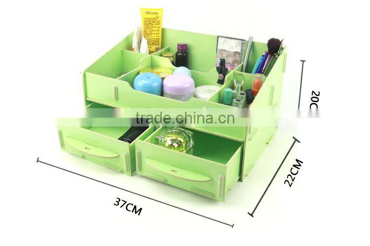 DIY Wooden Desk Organier Small Objests Cosmetics Storage Box
