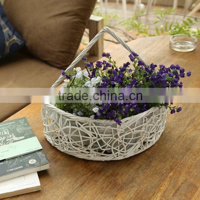 Wicker material wedding flower basket