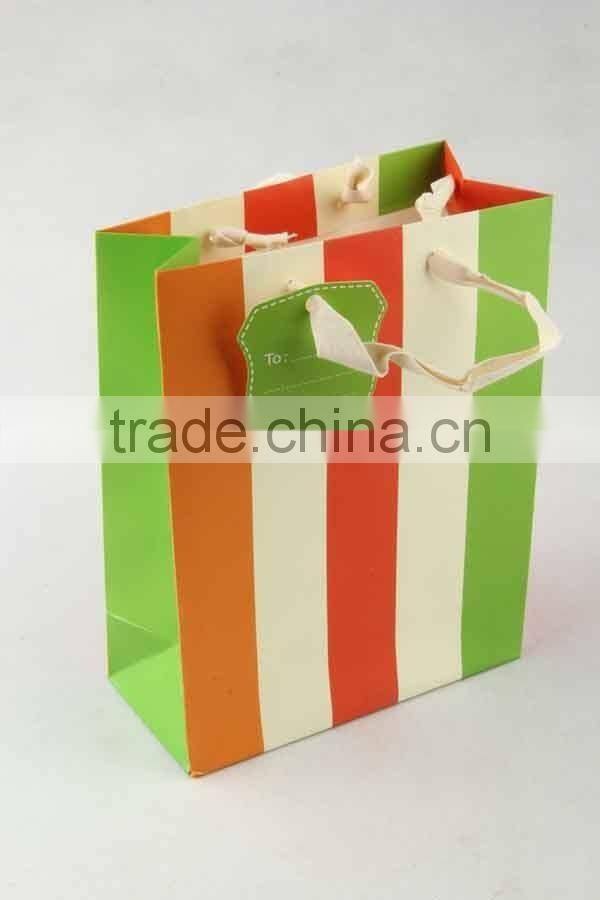Foldable Gift Bag with Fringe Pattern/ Shopping Bag