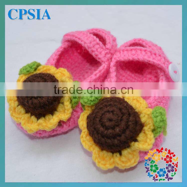 Fashion Soft Hand Crochet Baby Shoes Fancy Baby Girls Shoes Cute Crochet Knitting Baby Shoes