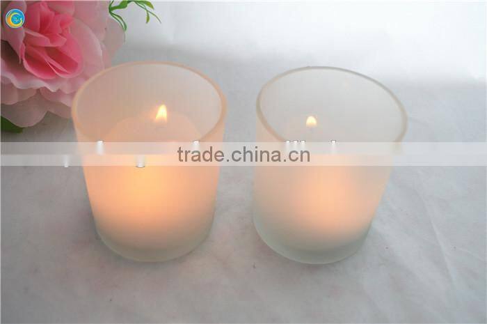 clear frosted glass candle holder