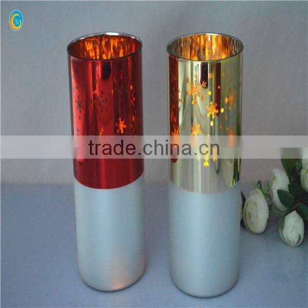Clear Crystal Tall Glass Candle Holder For Home Decoration