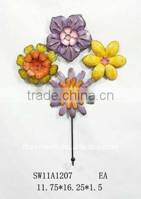 new design iron flower wall hook for home decoration