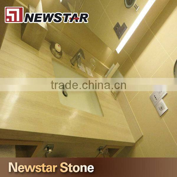 Newstar White Wooden Graining Marble Cut-to-Size Vanity Top with Double Sink Marble Colors