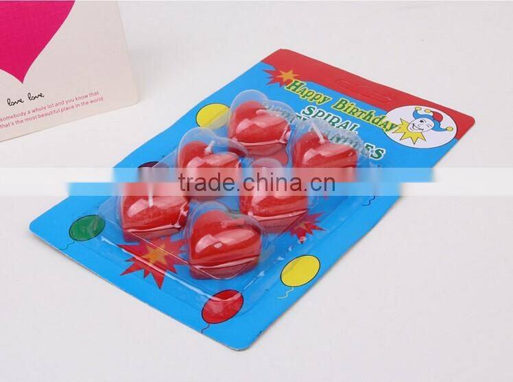 Wholesale Red Love Heart Birthday Candle for Celebration