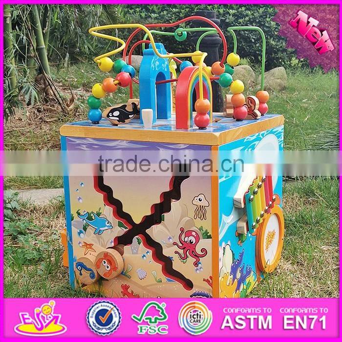 2016 new design children wooden classic toy bead maze W12D033