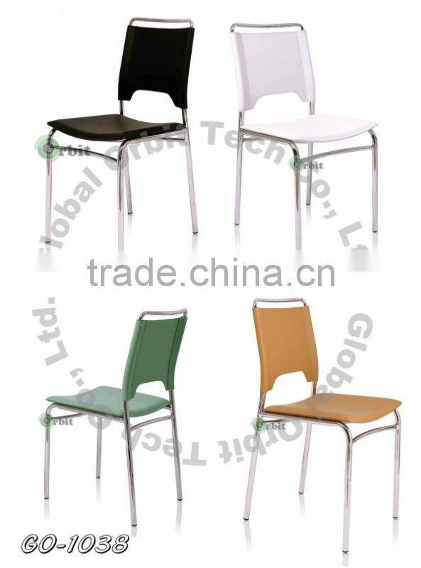Restaurant design white leather modern dining chair, side chair, coffee chair