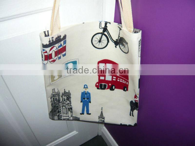 CHILD'S CHILDREN'S PVC COATED COTTON BAG WITH GUSSET - TOYS PATTERN