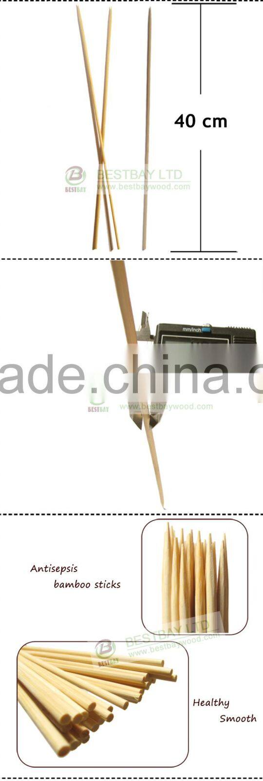 Factory hot sell bamboo bbq skewer,bamboo skewer 40cm