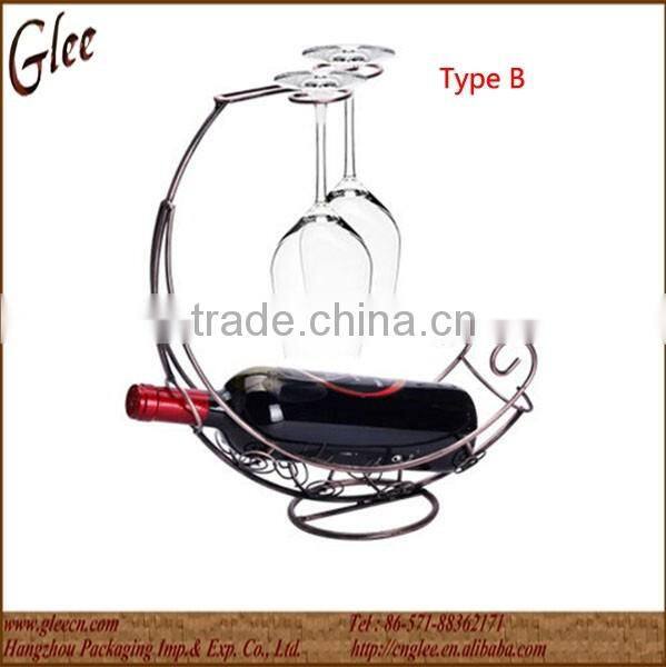 Stainless steel metal wine bottle holder