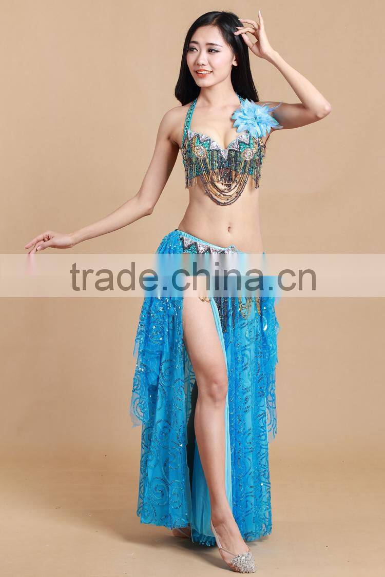 High quality sequin fringe dance top belly dancewear