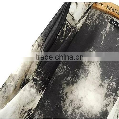 2015 new fashion long chiffon cardigan,maxi ink printing chiffon cardigan for women with long sleeve falbala placket