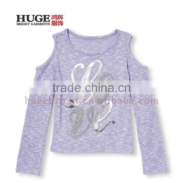 Long Sleeve Shoulder Cutouts Knitted Sweaters For Children