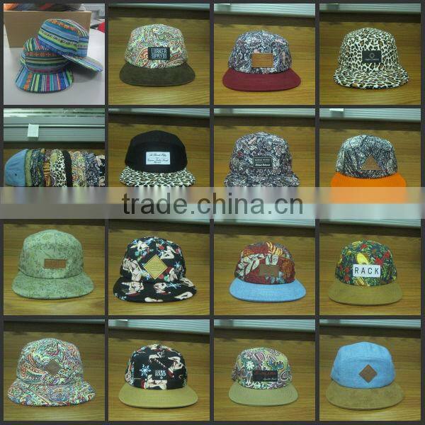 Print Plain Five Panel Cap/Blank 5 Panel Cap And Hat With Leopard Print