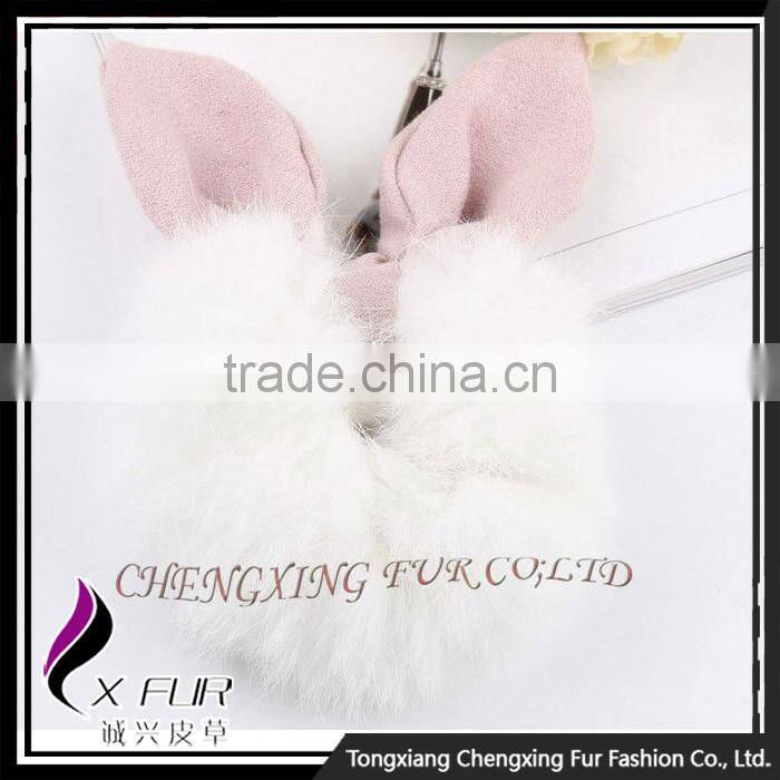 CX-E-02 Genuine Rabbit Fur Ear Lovely Elastic Hair Band