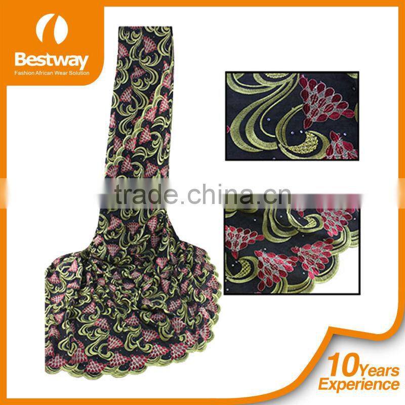 Factory Price Custom Design Guipure Embroidery Mint Green Lace Fabric