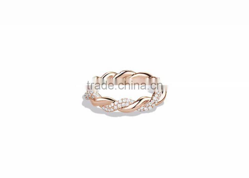 Rose Gold Plated CZ Studded Designer Ring
