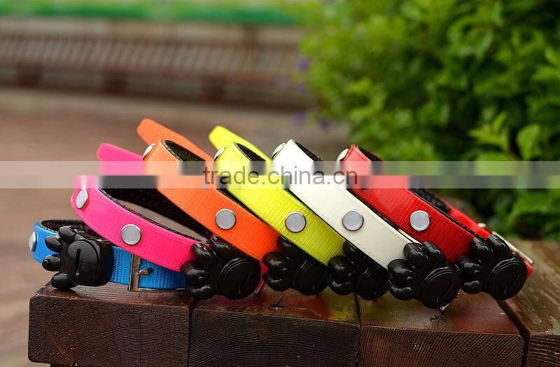 2015 new design LED flashing dog collar 6 PCS diamond amazing beautiful pet collar