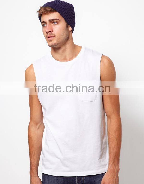 Custom Men Plain Tank Tops With Pocket