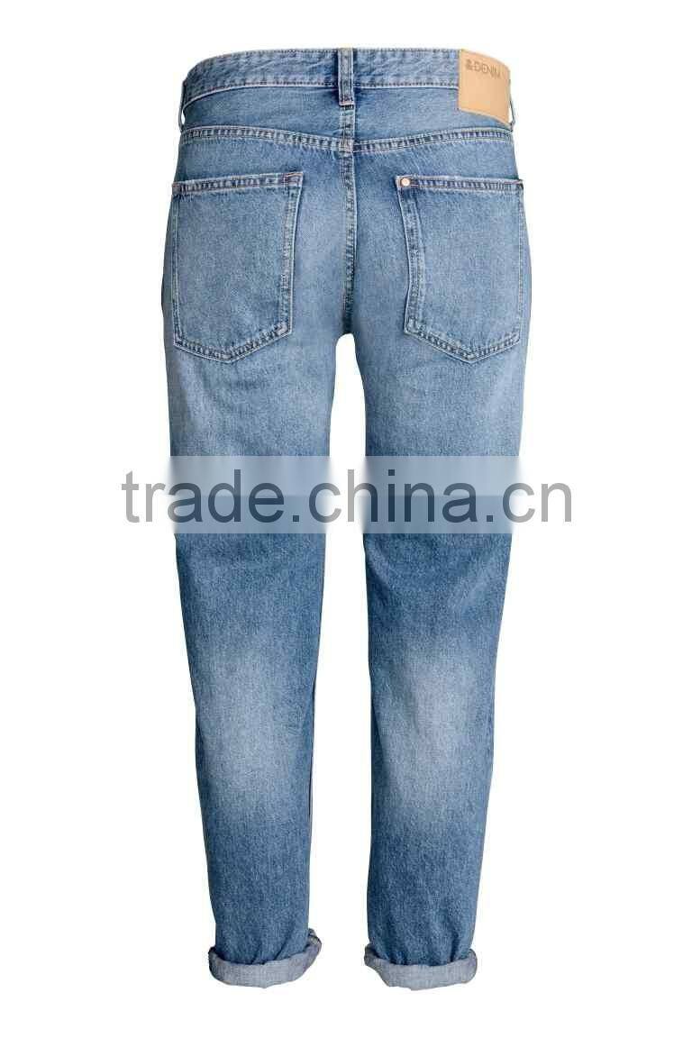 Boyfriend Low Trashed Jeans,2016 summer women denim pants,women corpped jean