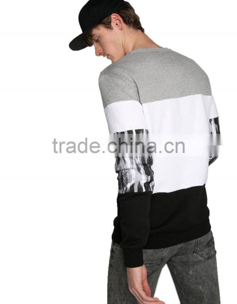 Street style 100% cotton mens full print sweatshirts