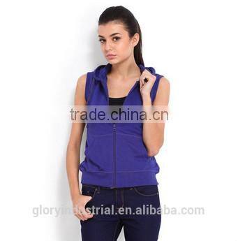 Newest Style Cotton Females Sleeveless Gym Hoodie Cheap
