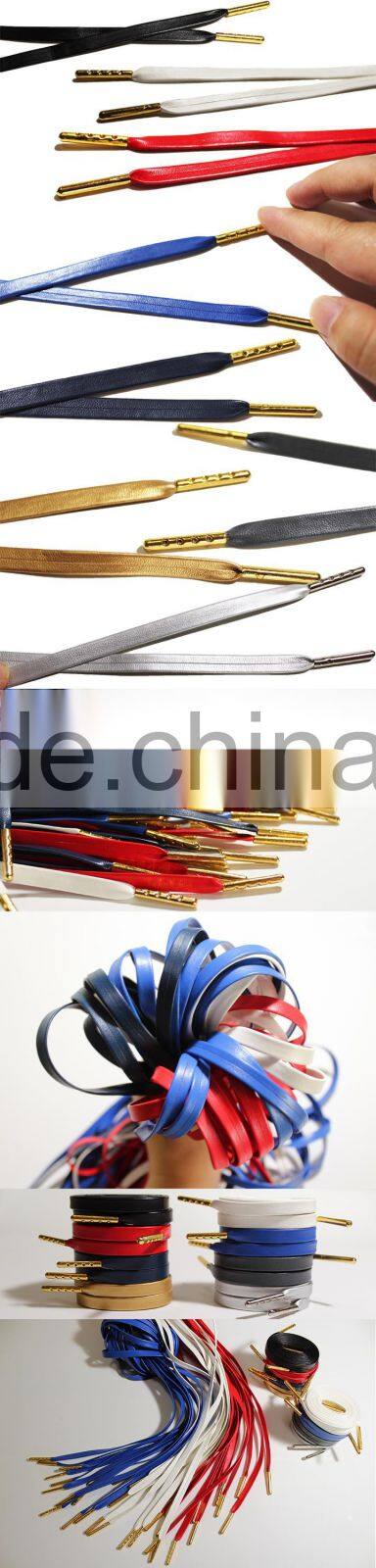 7MM Flat Dress Shoes Metal Tipped Leather Shoelaces Lace Shoe Boot Sheepskin PU Leather Laces All sizes eBay/Amazon Supplier