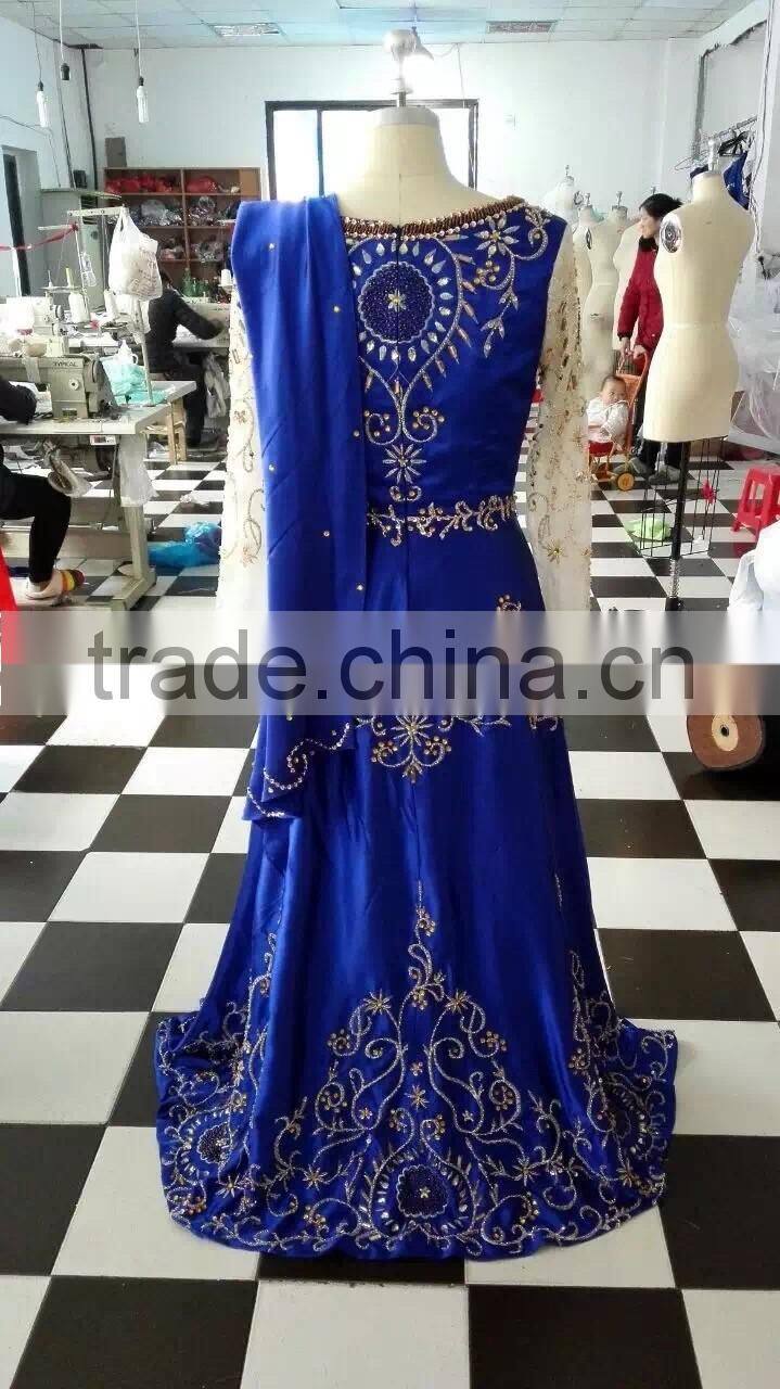 Beautiful Flowers Floor Length Muslin Wedding Evening Dress with Cloak