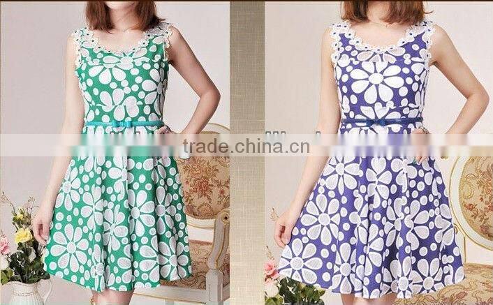 Nice Flower Printing Prom Skirt Summer Dresses
